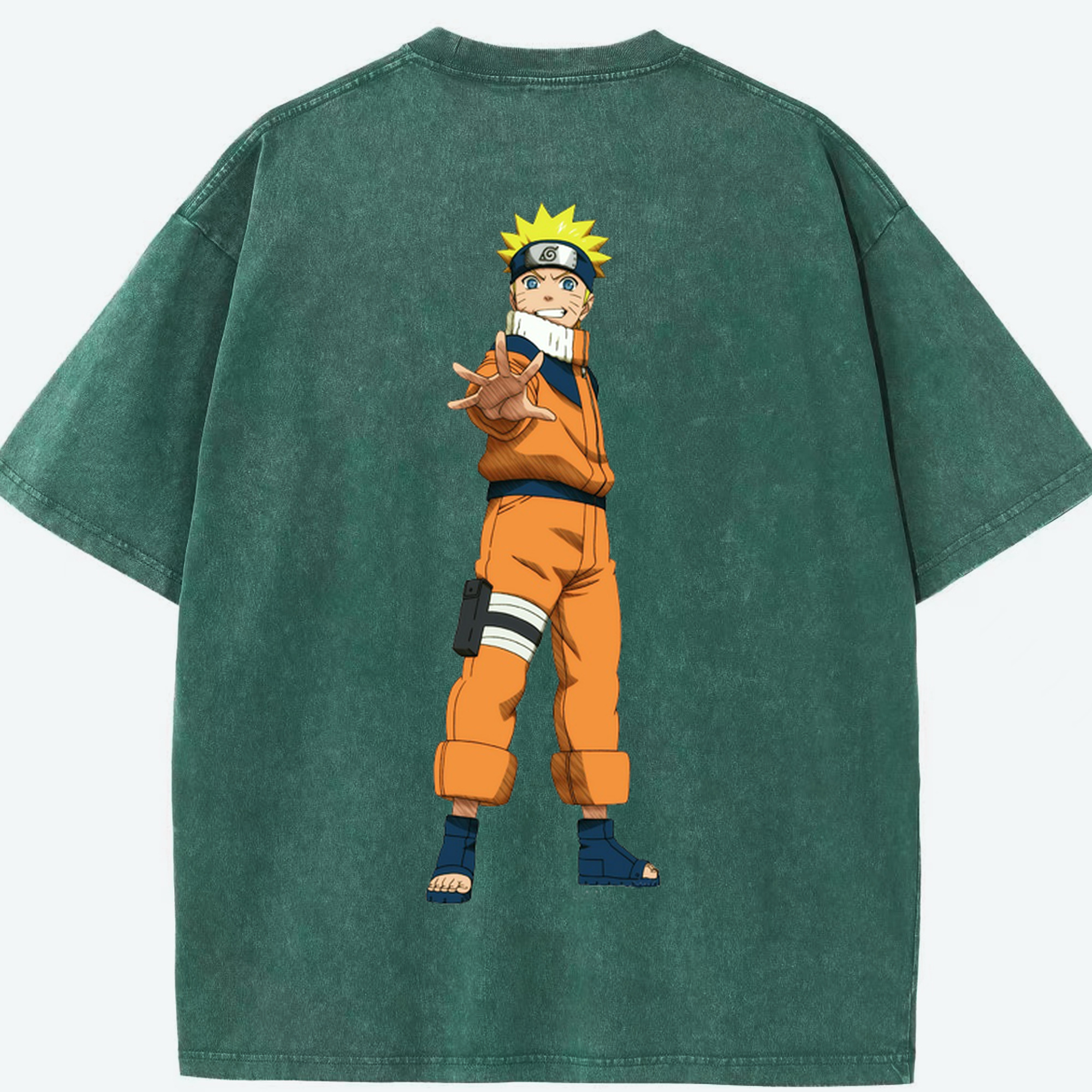 （画像用） NARUTO -ナルト- うずまき ナルト Uzumaki Naruto 綿100% ヴィンテージ風 半袖Tシャツ（背面プリント）